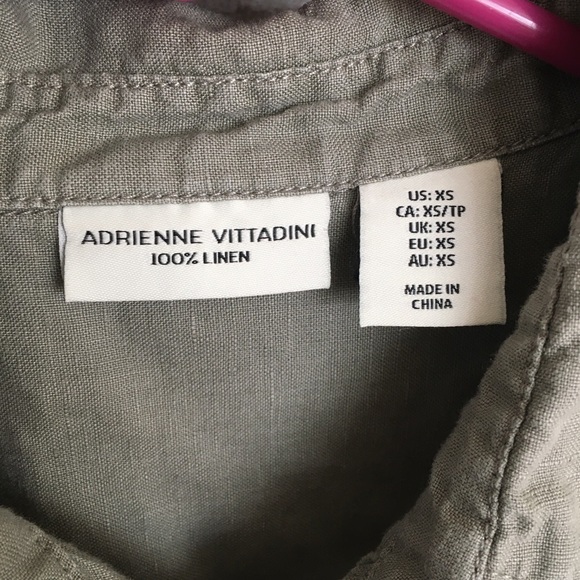 Adrienne Vittadini 100% linen XS sage green dress - Picture 2 of 6